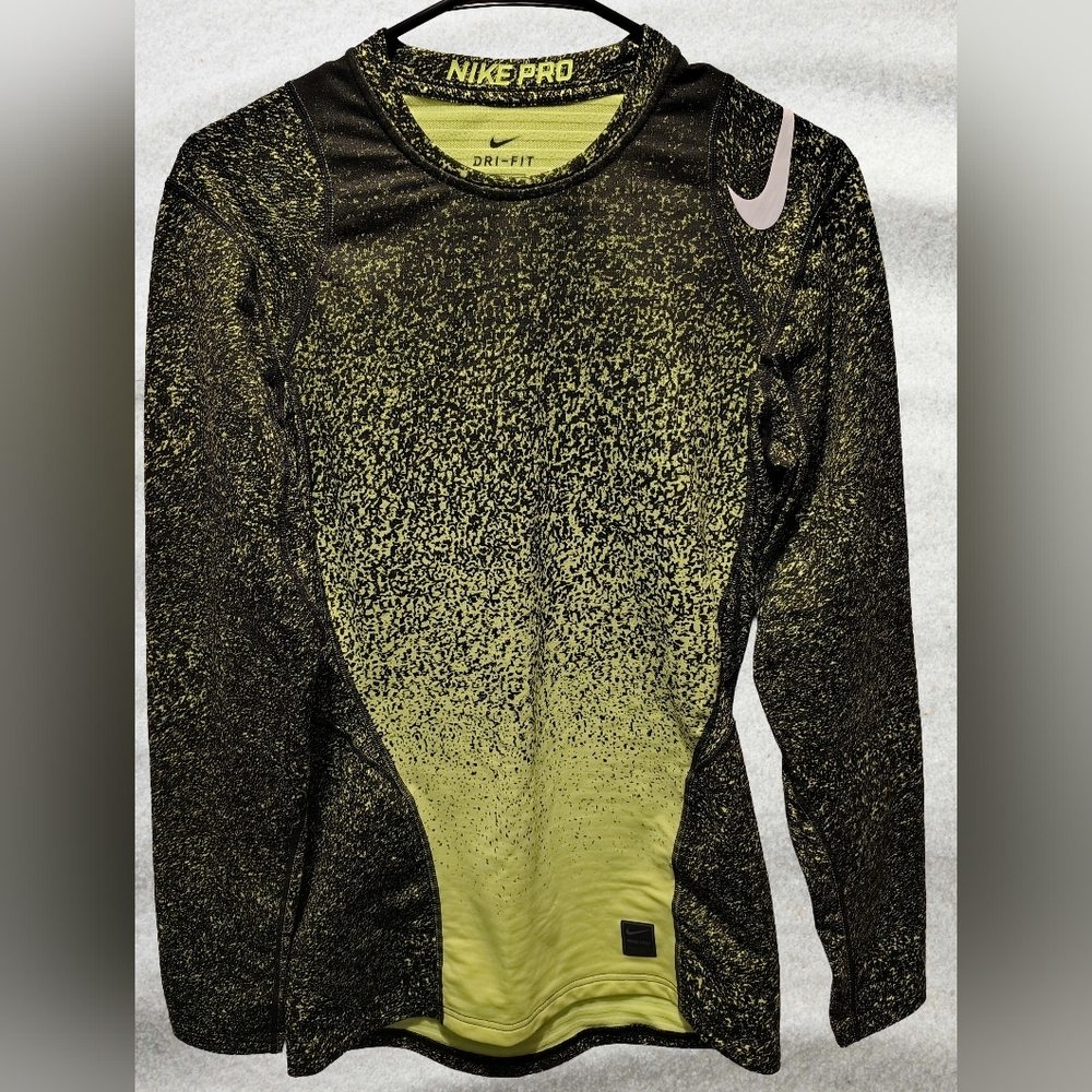 Nike Pro Dri-Fit Long Sleeve Speckled Performance Men's Shirt Size Small